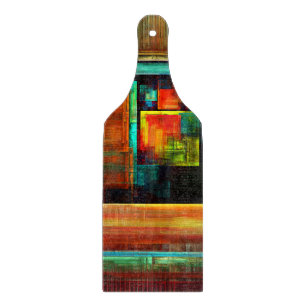 Colourful Squares Modern Abstract Art Pattern #04 Cutting Board