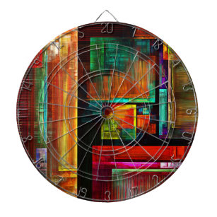 Colourful Squares Modern Abstract Art Pattern #04 Dartboard