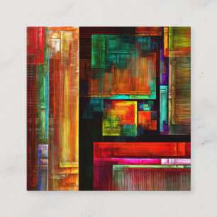 Colourful Squares Modern Abstract Art Pattern #04 Enclosure Card