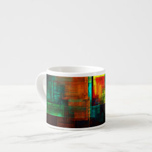 Colourful Squares Modern Abstract Art Pattern #04 Espresso Cup