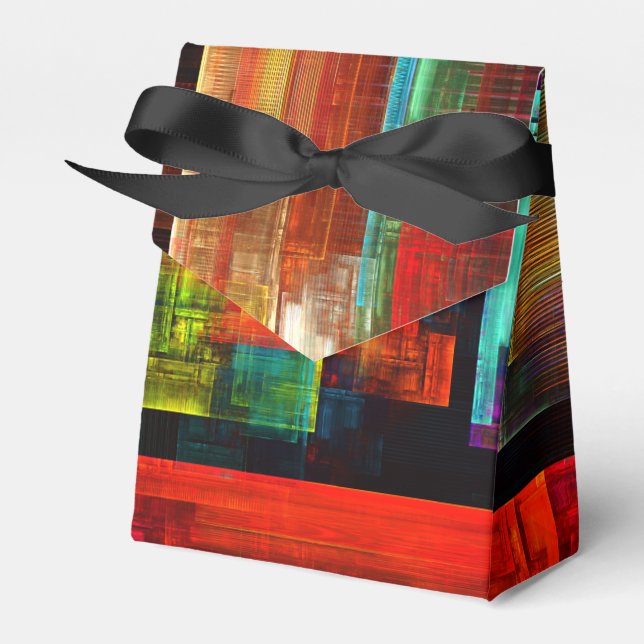Colourful Squares Modern Abstract Art Pattern #04 Favor Box (Front Side)