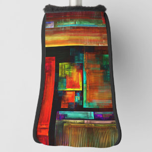 Colourful Squares Modern Abstract Art Pattern #04 Golf Head Cover