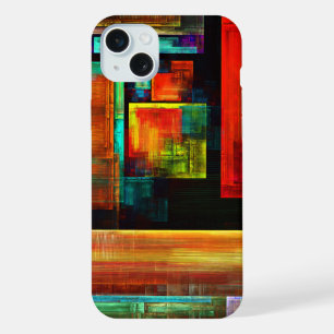 Colourful Squares Modern Abstract Art Pattern #04 iPhone 15 Plus Case