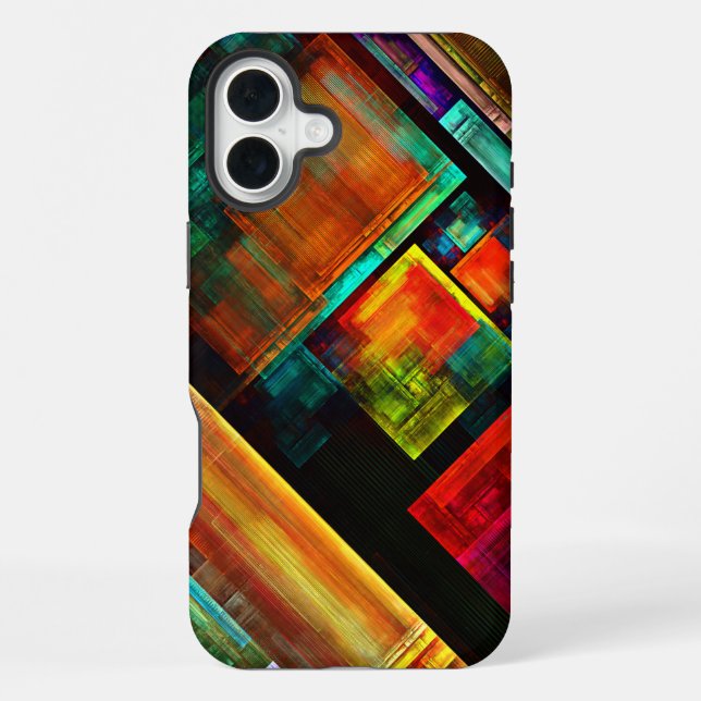 Colourful Squares Modern Abstract Art Pattern #04 iPhone Case (Back)