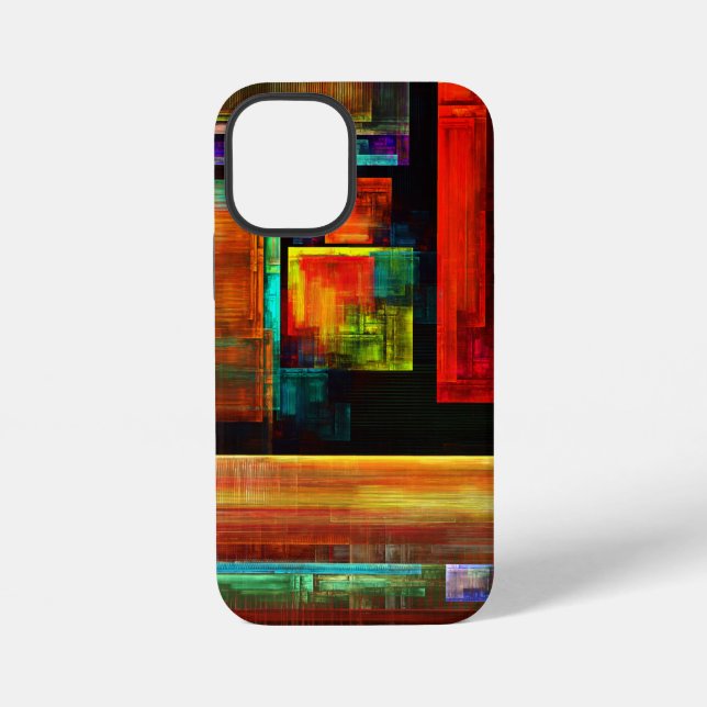 Colourful Squares Modern Abstract Art Pattern #04 iPhone Case (Back)