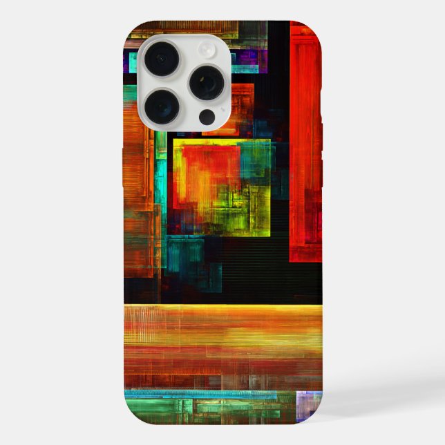 Colourful Squares Modern Abstract Art Pattern #04 iPhone Case (Back)