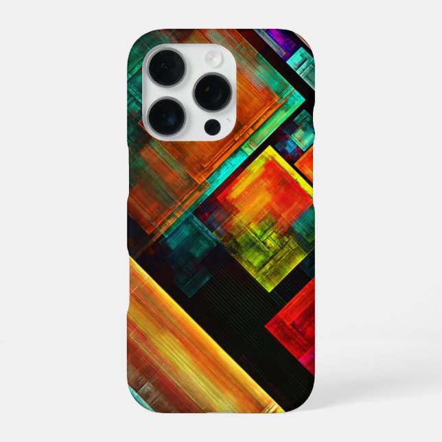 Colourful Squares Modern Abstract Art Pattern #04 iPhone Case (Back)
