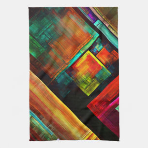 Colourful Squares Modern Abstract Art Pattern #04 Kitchen Towel