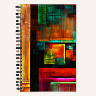 Colourful Squares Modern Abstract Art Pattern #04 Notebook