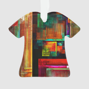 Colourful Squares Modern Abstract Art Pattern #04 Ornament