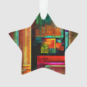 Colourful Squares Modern Abstract Art Pattern #04 Ornament