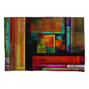 Colourful Squares Modern Abstract Art Pattern #04 Pillowcase