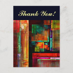 Colourful Squares Modern Abstract Art Pattern #04 Postcard