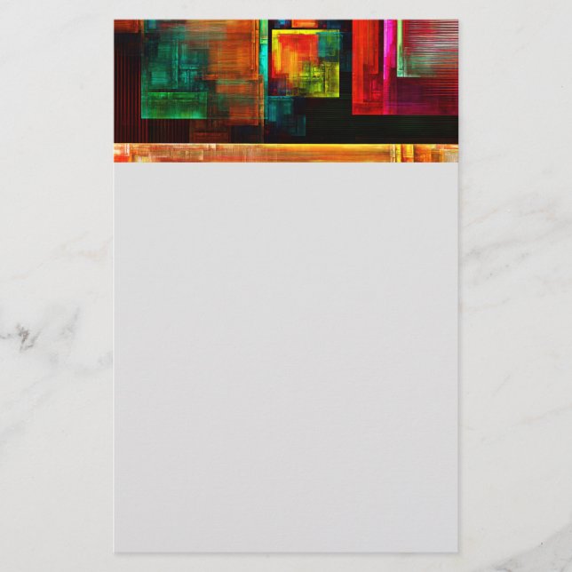 Colourful Squares Modern Abstract Art Pattern #04 Stationery (Front)