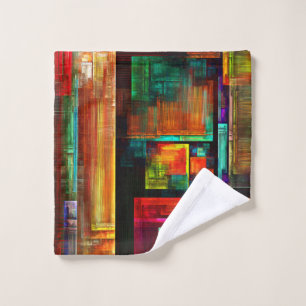 Colourful Squares Modern Abstract Art Pattern #04 Wash Cloth