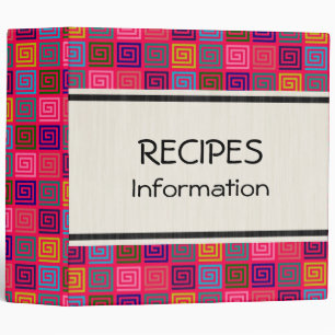 Colourful Squares Modern Geometric Pattern Binder