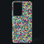 Colourful squares mosaic geometric pattern samsung galaxy case<br><div class="desc">Colourful small squares mosaic seamless geometric pattern.</div>