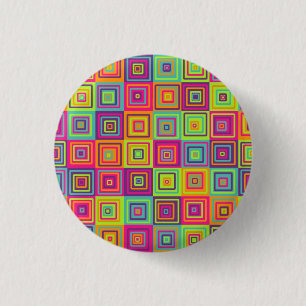 Colourful Squares Pattern 1 Inch Round Button