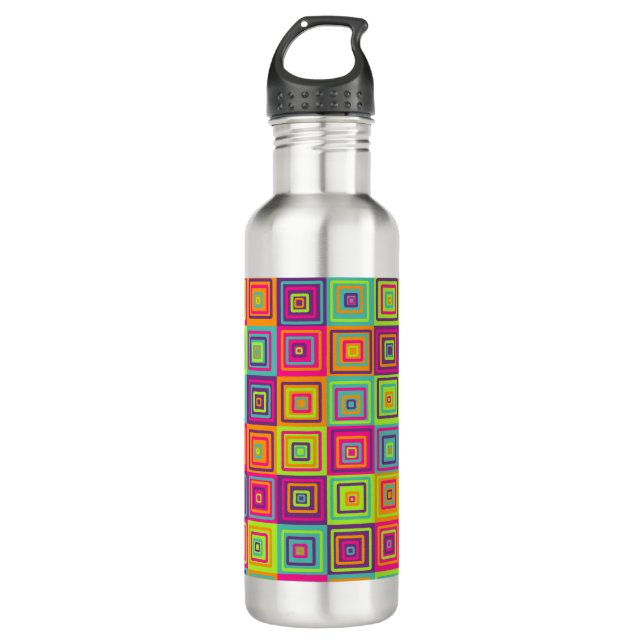 colourful Squares Pattern 710 Ml Water Bottle (Front)