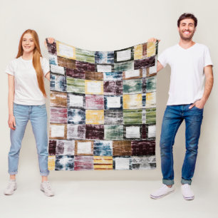 Colourful  squares pattern fleece blanket