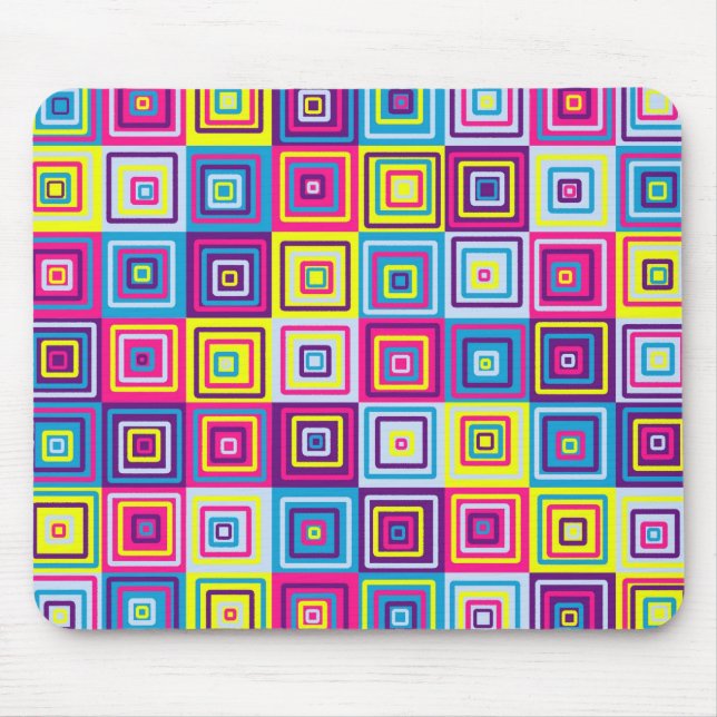 Colourful Squares Pattern Mouse Pad (Front)