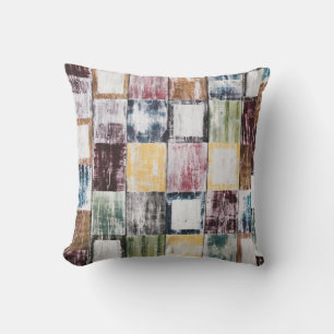 Colourful  squares pattern outdoor pillow