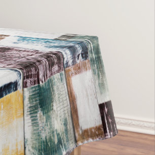 Colourful squares pattern tablecloth