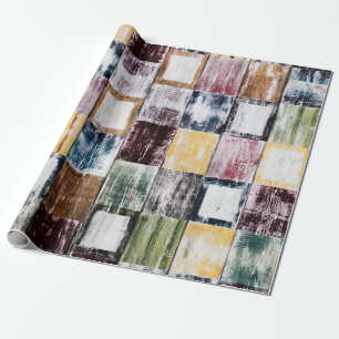 Colourful squares pattern wrapping paper