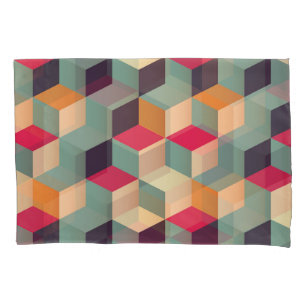 Colourful squares, retro geometric pattern. pillowcase