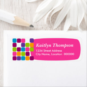 Colourful Squares Return Address Labels