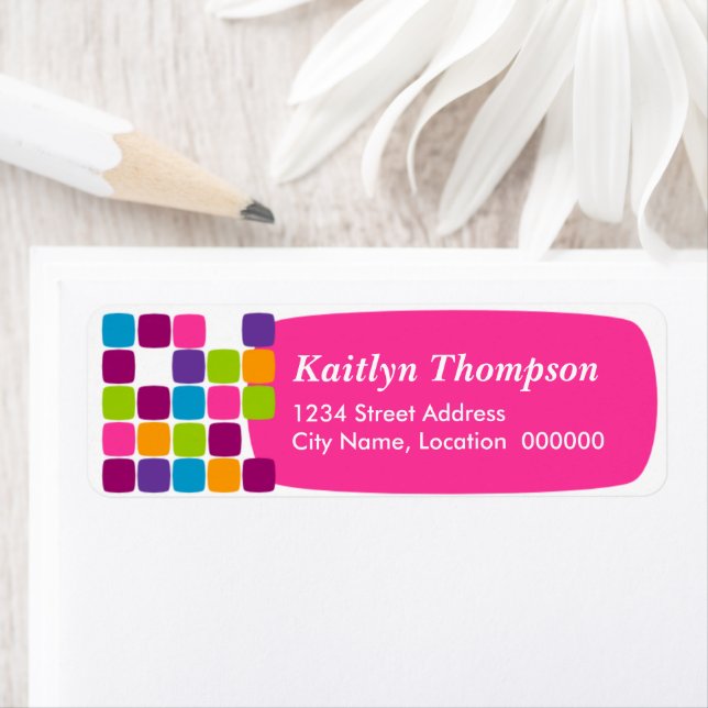 Colourful Squares Return Address Labels (Insitu)