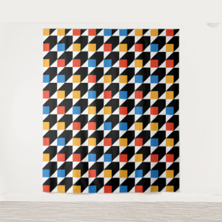 Colourful Squares Tapestry - White