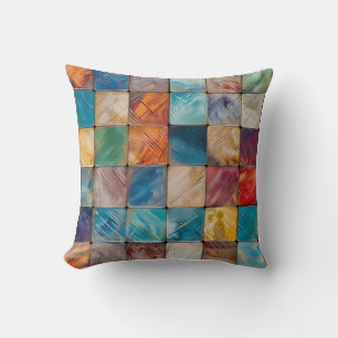 Colourful Squares Throw Pillow