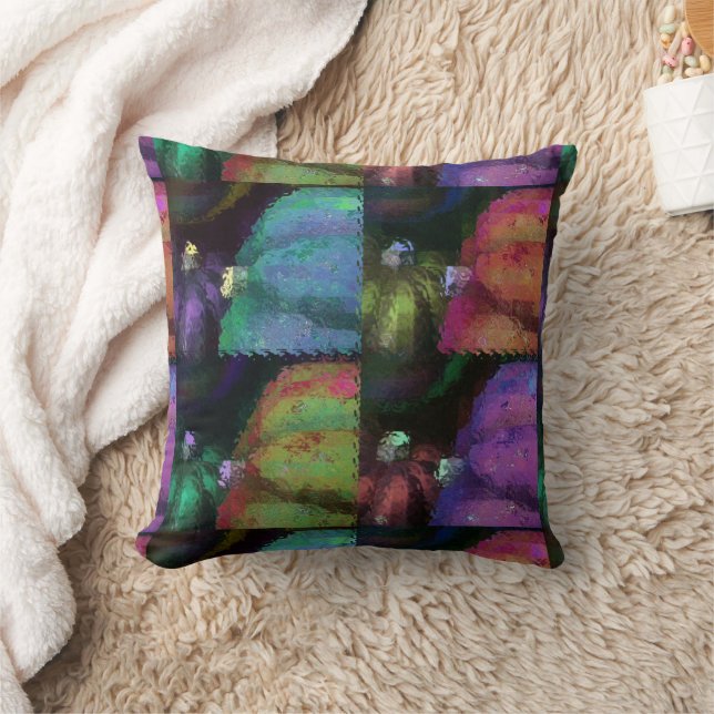 Colourful Squash Quilt Throw Pillow (Blanket)
