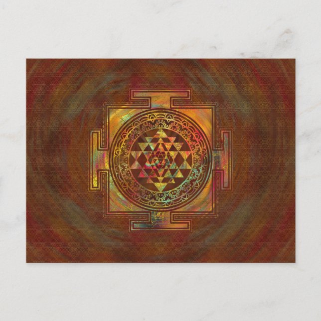 Colourful Sri Yantra  / Sri Chakra Postcard (Front)