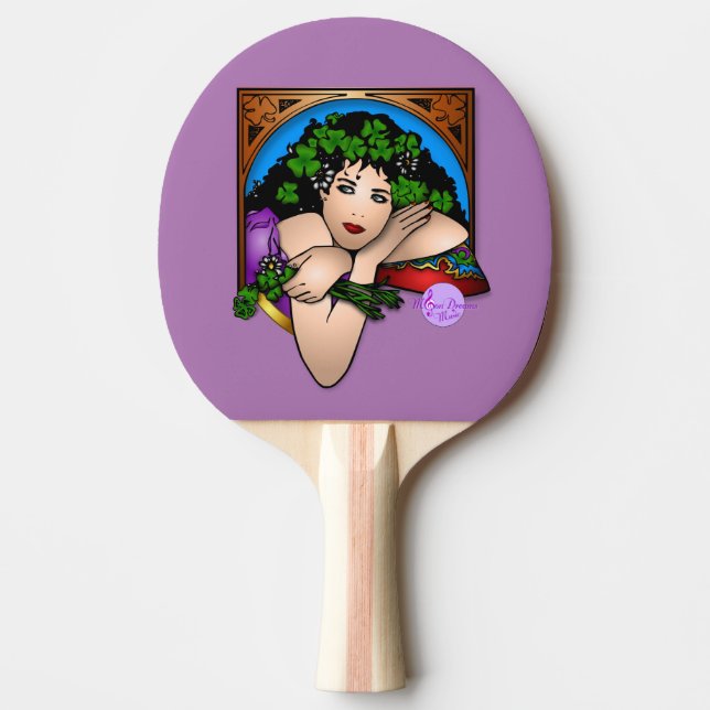 Colourful St Patricks Day Lady Ping Pong Paddle (Front)