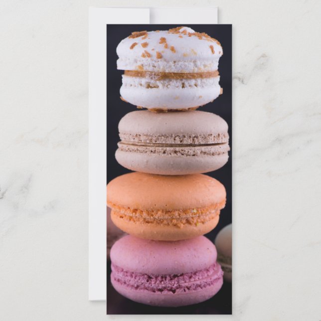 Colourful stack of French Macarons Invitation (Front)