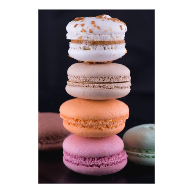 Colourful stack of French Macarons Photo Print (Front)