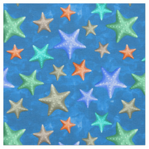 Colourful Stafish Summer Beach Nautical Coastal Fabric