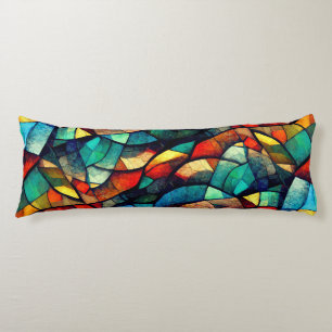 Colourful Stained Glass Abstraction Body Pillow