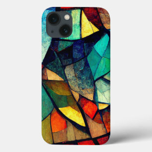 Colourful Stained Glass Abstraction iPhone 13 Case