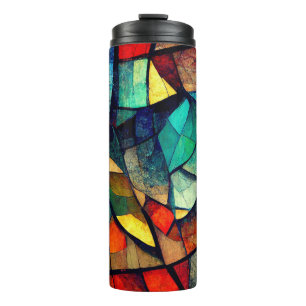Colourful Stained Glass Abstraction Thermal Tumbler