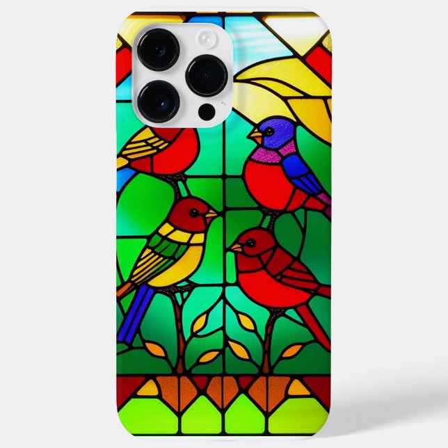 Colourful Stained Glass Artwork with Birds Case-Mate iPhone Case (Back)