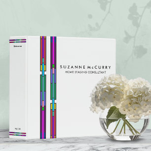 Colourful Stained Glass Design Business Binder