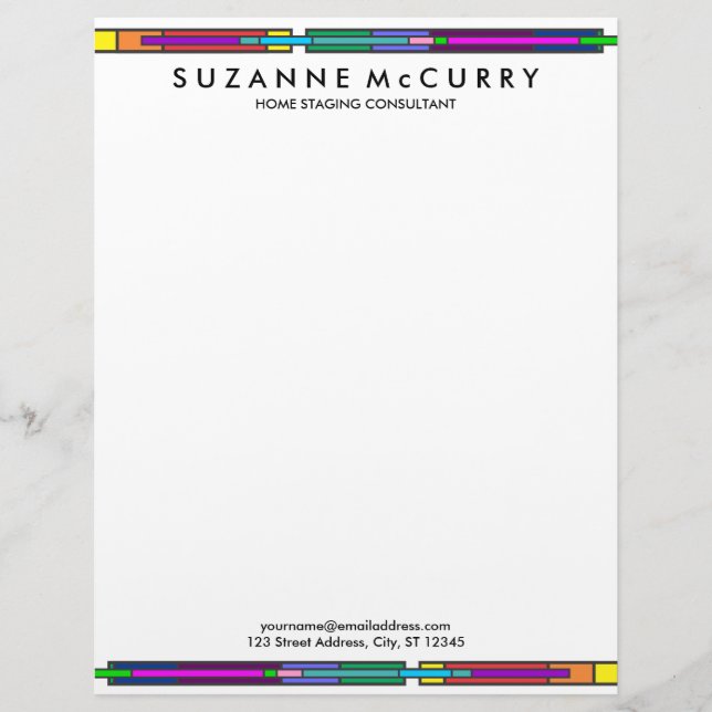 Colourful Stained Glass Design Letterhead (Front)