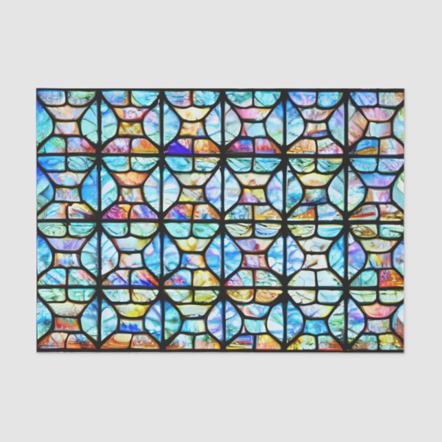 Colourful Stained Glass Effect Decoupage Tissue Pa Paper (Front)