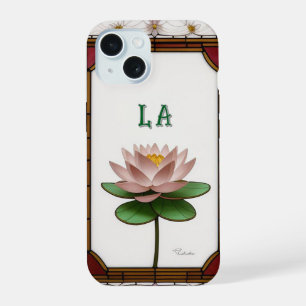 Colourful Stained Glass Floral Design iPhone 15 Case