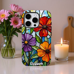 Colourful Stained Glass Flower Arrangement iPhone 16 Pro Case