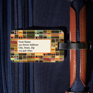 Colourful Stained Glass Geometric Pattern Luggage Tag