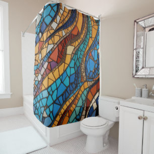Colourful Stained Glass Mosaic Abstraction